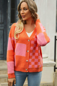 Plaid Panel Plus Size Cardigan - Image 18