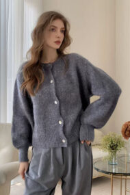 Macaron Color Solid Cardigan - Image 5