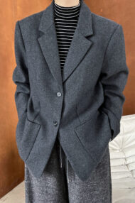 Wool Blend Relaxed Fit Blazer - Image 12