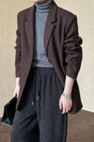 Wool Blend Relaxed Fit Blazer - Image 14