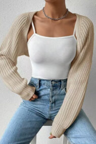 Ribbed Knit Long Sleeve Cardigan - Image 4