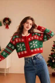 Snowflake Knit Cardigan - Image 2