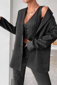 Striped Casual Blazer - Image 2