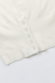 Embroidered Cotton V Neck Cardigan - Image 6