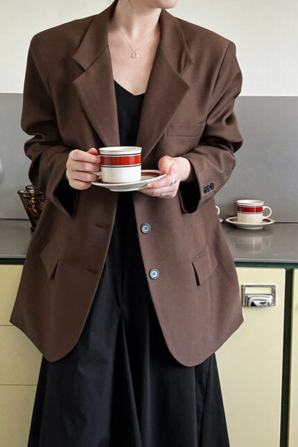 Vintage Casual Long Sleeve Blazer