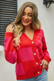 Plaid Panel Plus Size Cardigan - Image 2