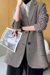 Houndstooth Wool Blazer - Image 6