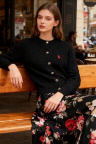 Embroidered Cable Wool Cardigan - Image 23