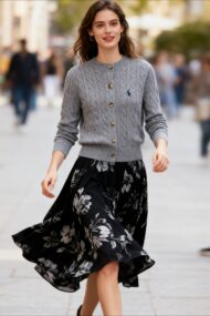 Embroidered Cable Wool Cardigan - Image 7