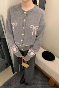 Relaxed Fit Bow Front Cardigan - Image 10