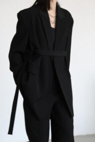 Belted Shoulder Detail Blazer - Image 9