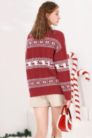 Loose Striped Jacquard Sweater - Image 4