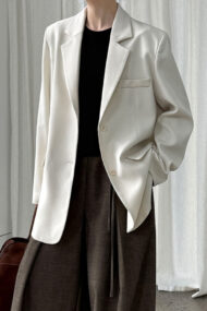 Split Back Relaxed Fit Blazer - Image 2