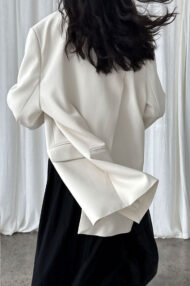 Split Back Relaxed Fit Blazer - Image 7