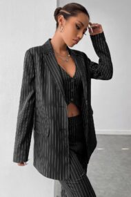 Striped Casual Blazer - Image 3