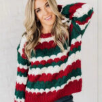 Chic Striped Color Block Sweater