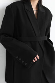 Belted Shoulder Detail Blazer - Image 12