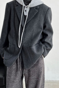 Wool Blend Relaxed Fit Blazer - Image 8