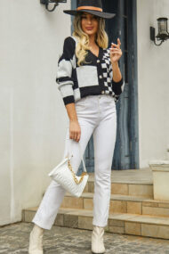 Plaid Panel Plus Size Cardigan - Image 15