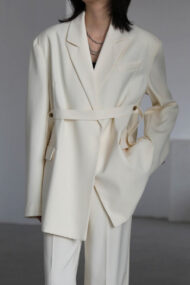 Belted Shoulder Detail Blazer - Image 7