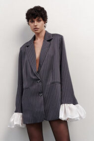 Vintage Striped Patchwork Blazer - Image 3