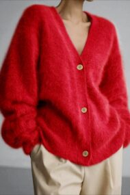 V Neck Button Long Sleeve Cardigan