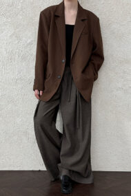 Waffle Textured Oversized Blazer - Image 6