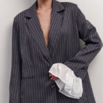 Vintage Striped Patchwork Blazer