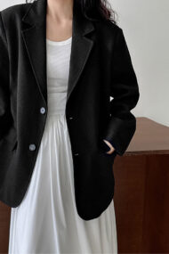 Waffle Textured Oversized Blazer