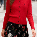 Embroidered Cable Wool Cardigan