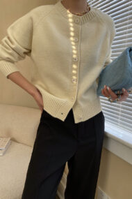 Jade Button Raglan Cardigan - Image 6
