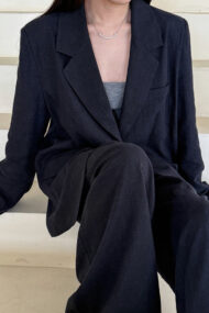 Casual Tencel Linen Suit Blazer - Image 8