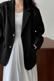 Waffle Textured Oversized Blazer - Image 8