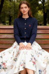 Embroidered Cable Wool Cardigan - Image 6