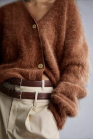 V Neck Button Long Sleeve Cardigan - Image 13