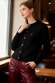 Embroidered Cable Wool Cardigan - Image 18