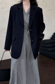 Split Back Relaxed Fit Blazer - Image 9