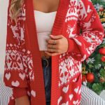 Reindeer Pocket Long Sleeve Cardigan