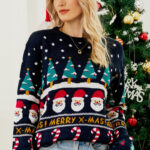 Contrast Cartoon Polka-Dot Sweater