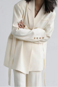 Belted Shoulder Detail Blazer - Image 3