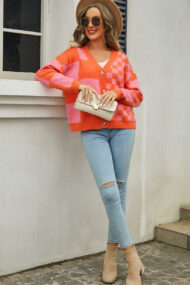 Plaid Panel Plus Size Cardigan - Image 21