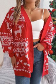 Reindeer Pocket Long Sleeve Cardigan - Image 5