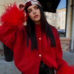 Furry Cuff Metal Button Cardigan