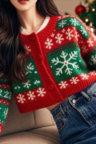 Snowflake Knit Cardigan - Image 6