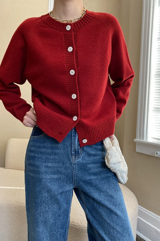 74954cde41a563b2d68eb86ec6a0c73d Jade Button Raglan Cardigan - Image 1