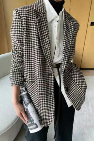 Houndstooth Wool Blazer - Image 7