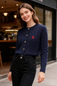 Embroidered Cable Wool Cardigan - Image 5