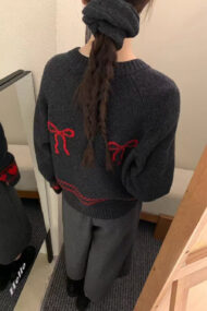 Relaxed Fit Bow Front Cardigan - Image 14