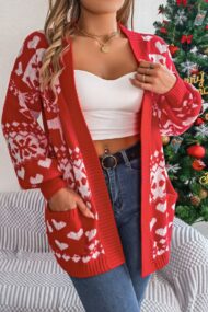 Reindeer Pocket Long Sleeve Cardigan - Image 4
