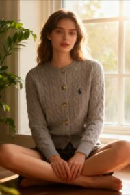 Embroidered Cable Wool Cardigan - Image 12